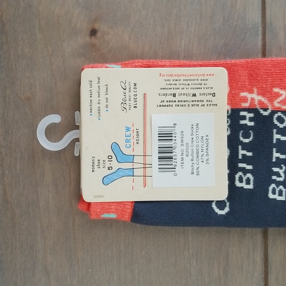 Cute as a B****y Button Crew Socks by Blue Q - Picture 9 of 12